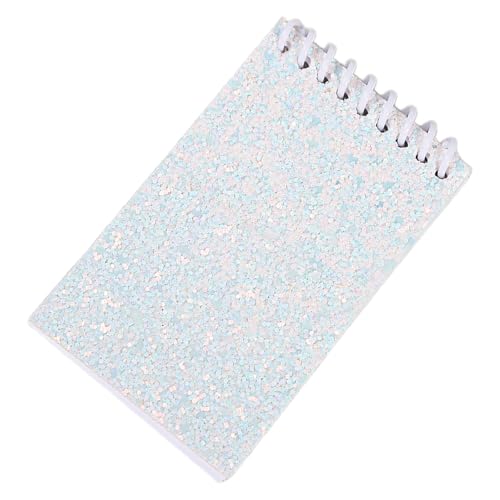 JADEWaa Bloc de notas de encuadernación de doble alambre, 20 hojas, blocs de notas de bolsillo sin forro, cuaderno de bocetos con cubiertas de lentejuelas para escribir y dibujar