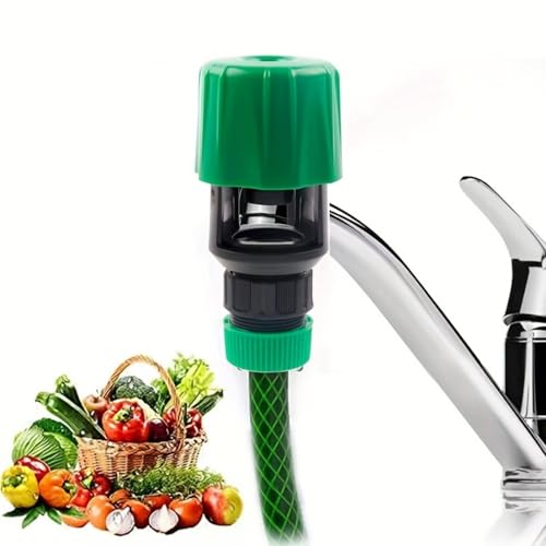 Universal Kitchen Tap & Mixer Tap to Garden Hose Connector - Easy-Install Faucet Adapter for Indoor/Outdoor Watering, Cleaning (Green)