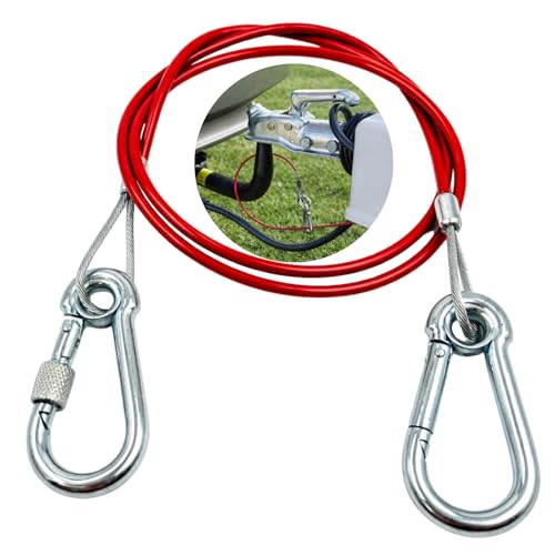 HowseHold Caravan Breakaway Cable - 1m x 3mm Heavy-Duty Trailer Breakaway Cable with Carabiner Quick Fit Break Away Safety Cables Quick Fit Emergency for Trailers and Caravan Accessories