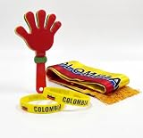 World Cup Soccer Fan Set 3PCS, Scarf, Cheering stick,2 fan bracelets, Colombia Football Kit for Match Viewing (Colombia)