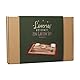 Loveria Zen Garten Schreibtisch, Braun | 28x19cm | Set mit Sand, Teekerzen-Glas, Stempel, Kurzhake, Schieber, Dekostein, Tablett | Mini-Zen-Garten mit Zubehör