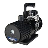 Mastercool 90066-2V-110-BL Black Series 6 CFM Two Stage Vacuum Pump, Dual Voltage 110V/220V, Thermally Protected Motor, High-Volume Fan, and Oil Drain Valve