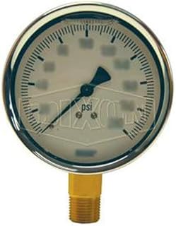 Dixon Valve GLBR100, 0-100 PSI Brass Liquid Filled Gauge Lower Mount (Pack of 3 pcs)