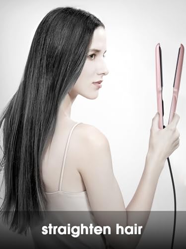 Image of ANGENIL Straighteners Curls and Straightening, 4.1 cm Wide Plates, Hair Straightener, Straightener, Ceramic Ion Technology, 150 C - 230 C, Dual Tension, Heat Protection Mat for Straighteners Bag