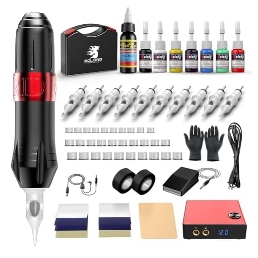 Tattoo Kit,Solong Professional Tattoo Gun Kit for Beginners Rotary Tattoo Machine with Carry Case…