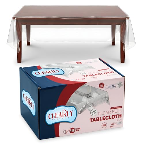Clearly Elegant Clear Plastic Table Cover, 66