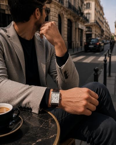 Roberto Marino RM2701 Men’s Luxury Watch – Japanese Quartz, Leather Strap, White Dial, 3 ATM Water Resistant — view 2