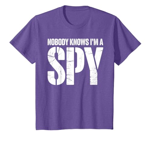 Funny Spy Design for Men Women Kids Secret Agent Costume T-Shirt, Youth, Purple Heather, X-Small