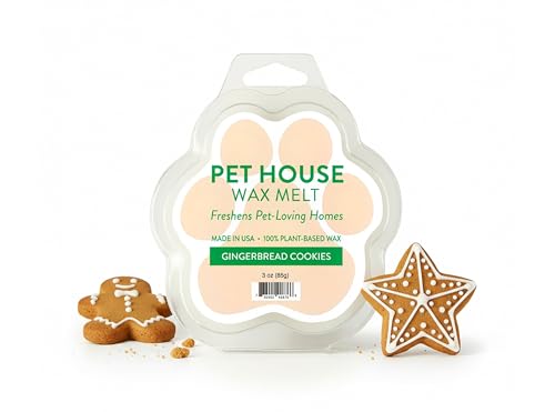 One Fur All Pet House Scented Wax Melts for Warmer - Long-Lasting Pet Friendly Plant Based Soy Wax Melts - Gingerbread Cookies Pack of 2