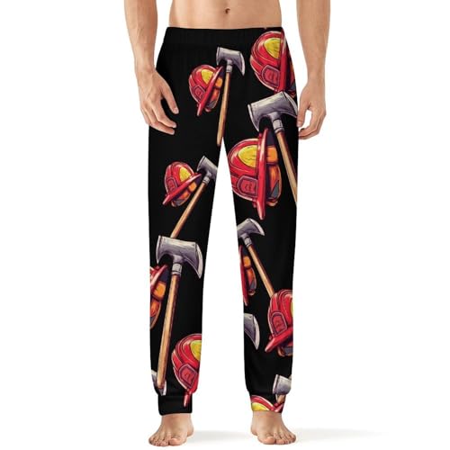 Firefighter Fireman Firefighting Men's Pajamas Pants Lightweight Sleep Lounge Pant Pjs Bottoms Casual Sleepwear