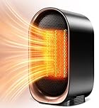 BZGG Electric Heater, 1000W Portable Room Heater,Space Heaters for Home with 2 Heat Settings & Overheat and Tip-Over Protection, Small Personal Heaters for Office Desk, Bedroom, Black