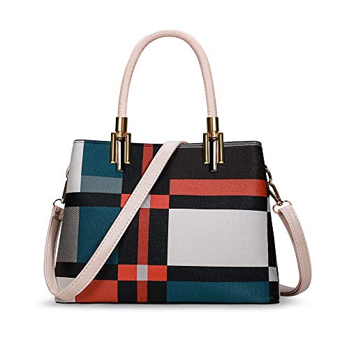 TIBES Sac a Main Femmes PU Cuir Sac à Bandoulière Femme Sac à Main avec Bandoulière Ajustable Blanc