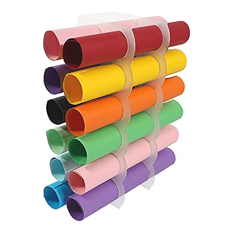 Mardili Vinyl Roll Storage 12-Holes Vinyl Storage Rack for Craft Room Vinyl Roll Holder, Acrylic Material, Can Be Installed on The Wall Cover