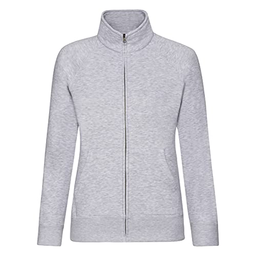 Fruit of the Loom Ladies/Womens Lady-Fit Fleece Sweatshirt Jacket (XL) (Heather Grey)