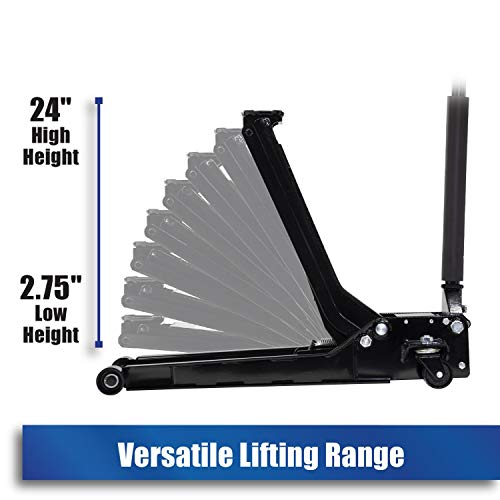 Arcan 2 Ton Extra Long Reach Low Profile Steel Floor Jack A20016 / Xl2T, Black & Big Red T43202 Torin Steel Jack Stands: 3 Ton (6,000 Lb) Capacity, Red, 2 Count (Pack Of 1) #TOP3
