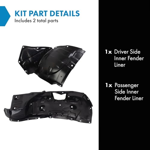 Image of TRQ Inner Fender Liner Set Compatible with 2006-2008 Mazda MX-5 Miata MA1250103 MA1251102