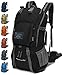 MOUNTAINTOP 40L Wanderrucksack Trekkingrucksack Damen Herren Outdoor Reiserucksack mit Regenhülle für Camping Klettern Wandern Sport (Schwarz)