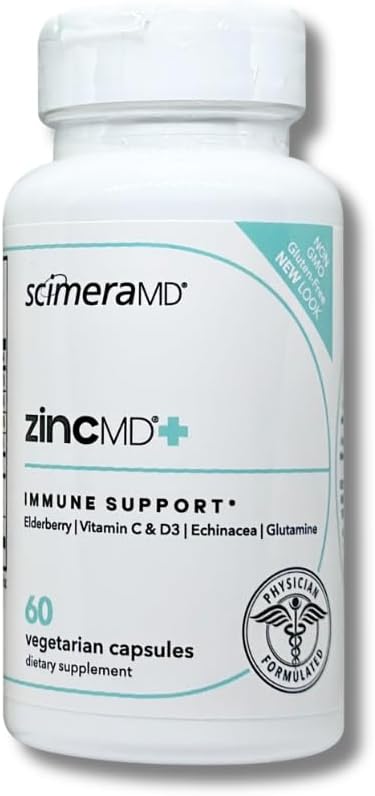 ScimeraMD® ZincMD Immune Support Supplement with Zinc, Elderberry, Vitamin C, Vitamin D, and Echinacea, 60 CT