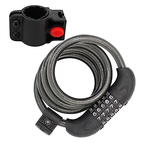 GRIRIW 1Pc Combination Theft Cable Lock Durable Steel Wire Spiral Lock for Bicycle Motorbike and Scooter Black Random Color Dial Secure Your Ride with Ease