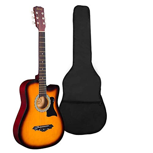 Image of JUAREZ 96.52 cm (38 Inch) Acoustic Guitar with Dual Action Truss Rod, JRZ38C-CTR-3TS Bag, Picks, Allen Key, Extra String Set, 3TS Sunburst