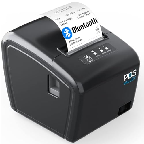 POS VALLEY Stampante Termica 80mm Bluetooth per Ricevute con Auto-cut,
