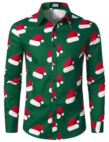 Chemises de Noël pour homme JOGAL à manches longues pour le réveillon en famille