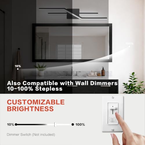 Image of SOLFART Bathroom Lights Over Mirror Dimmable 32 Inch Modern Black Vanity Lights for Bathroom LED Vanity Lighting Fixtures