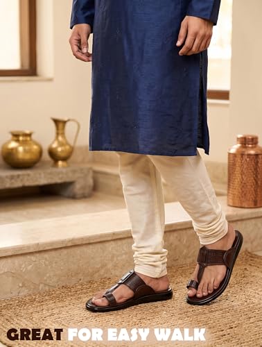 Image of Kolhapuri & Puneri Ethnic Chappal With Super Soft Cushioned Footbed|Ortho & Doctor Comfortable Lightweight Anti-Slip Sole Slipper|Traditional Stylish Ethnic Sandal for MenBB1069