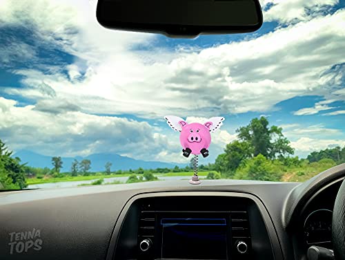 Tenna Tops Pink Flying Pig Car Antenna Topper/Mirror Hanger/Auto Dashboard Accessory #TOP6