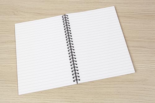 Sigel SN500 Spiralblock A5 liniert, Notizblock aus Recyclingpapier, hoher Weißegrad, 160 perforierte Seiten, Cover aus Karton, Quicknote