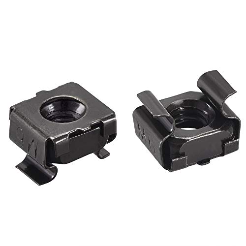 sourcing map Écrous à Cage Encliquetables - M6 x 1mm Acier Carbone Écrou Métrique pour Armoire étagère Server 50pcs