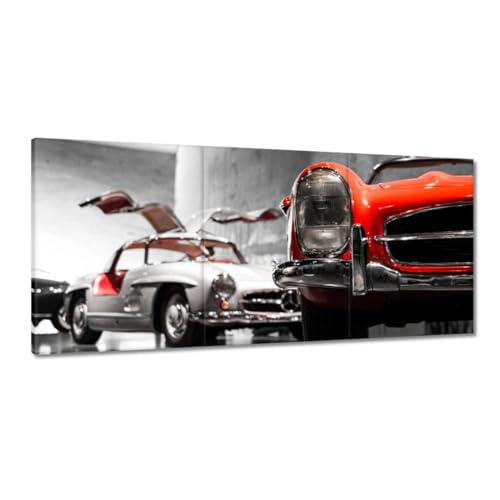 Tableau voiture classique déco murale vintage 150x70