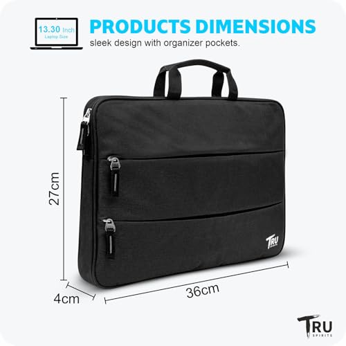 Image of Laptop Sleeve /Pouch /Case /Bag with Handle & Two Front Accessory Pockets - Compatible with Apple, Dell, Lenovo, Asus, HP, Samsung, Mi, MacBook & Notebooks