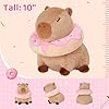 CozyWorld 10"" Capybara Stuffed Animals, Donut Capybara Plush Toys, Kawaii Capybara with Donut Plushie Toys, Cute Capybara Birthday Gift for Kids Boys and Girls, Brown #4