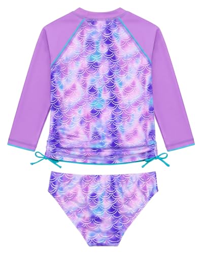 Image of weVSwe Girls Rash Guard Set 2-Piece UPF 50+ Sun Protection Swimsuit 2T-14 Years