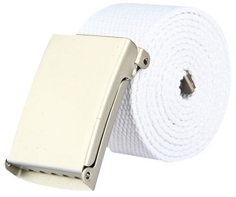 The Leather Emporium Men's Plain Webbing Canvas Belt Will Fit 32 To 52 Inch Designed By Leather Emporium 52Inch White2