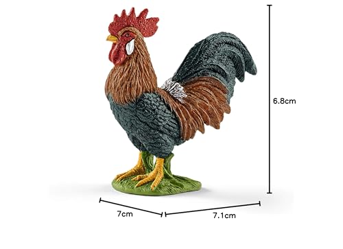 SCHLEICH Farm World | Hahn 13825 Bauernhof Spielfigur | detailgetreue Tierfigur & Sammelfigur | Geschenk für Jungen und Mädchen | Bauernhof Spielzeug ab 3 Jahren | 3 x 6 x 6 cm