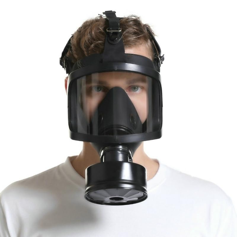 Máscara facial completa de silicona autocebante, máscara facial reutilizable para protección contra el polvo en carpintería y uso industrial