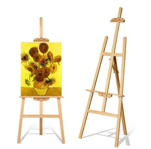 LIMOS Easel Pine Wood Painting Stand Canvas Display & Art Exhibition Natural Wood Finish Foldable with Hardware Kit