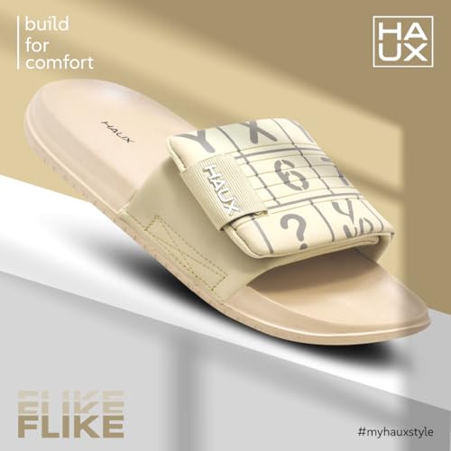 Image of HAUX Stylish Men's Sliders - Comfortable Slip-On Sandals with Modern Look | Lightweight, Durable, and Comfortable Footwear for All-Day Wear