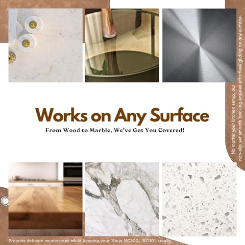 Image of Sliding Mat for Ninja NC301 CREAMi Ice Cream Maker - PU Leather Countertop Protector with Non-Slip Base, Smooth Glide, Easy Machine Movement & Scratch Protection, Stylish Design (Camel Beige, 1PCS)