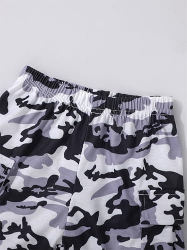 Image of Ayzozuy Boy Clothes Colorblock Top + Drawstring Waist Shorts 2 Pieces Kid Summer Outfits Set