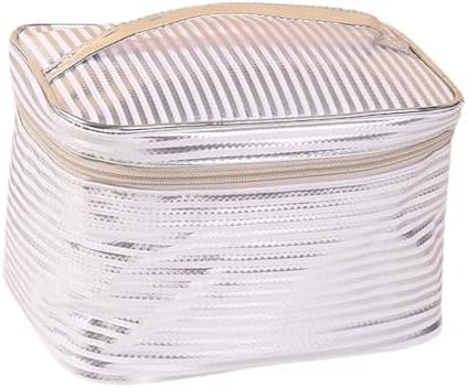 Classic striped printed women's bag Fashion makeup Portable Cute wash(D) image 3