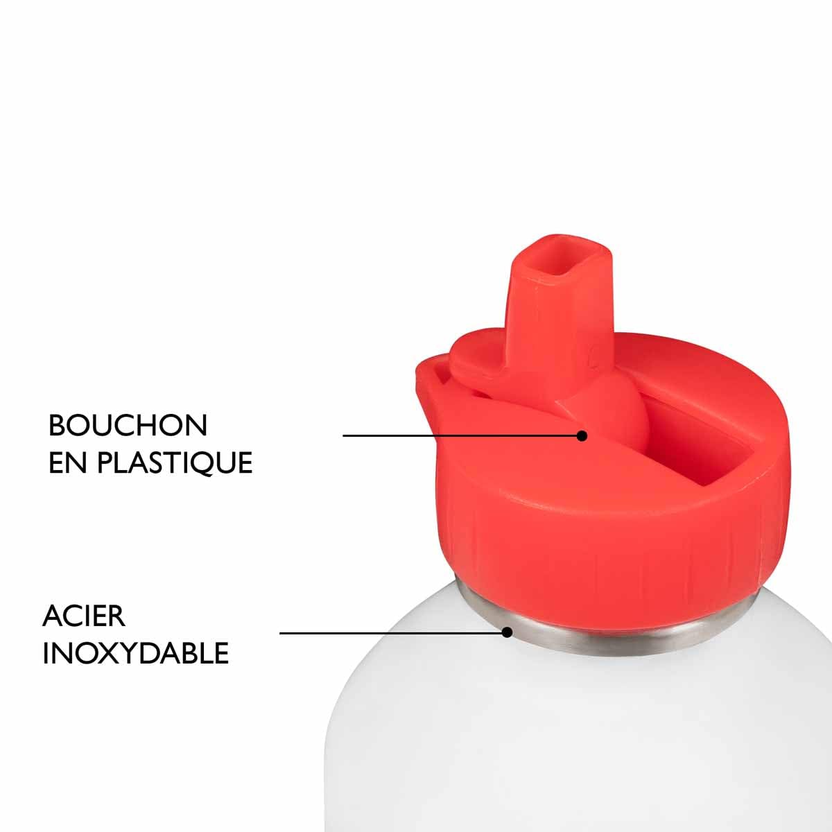 Gourde Enfant Inox DRAEGER PARIS 300ml - Réutilisable, Facile à Nettoyer - Message 'Ma Super Gourde' Rouge