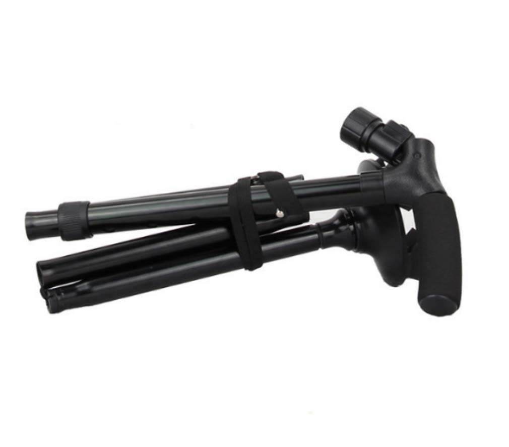Luces LED para muletas de Hombre Mayor, bastón telescópico de Cuatro pies de aleación de Aluminio Plegable Antideslizante con cinturón Ligero Interesting