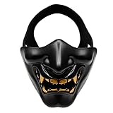 Taktische Halbgesichtsmaske, Hälfte Gesichtsmaske Gesichtsschutz Maske für Softair/Paintball/BB Gun/CS/Jagd/Schießen, ideal Maske für Halloween, Cosplay, Kostüm Party (schwarz)