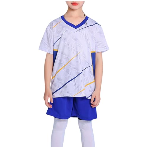 Toddler Boys Soccer Clothes Short Sleeve Loose Tshirt + Shorts Kids Training Athletic Tracksuit Outfits for Girls 1-13 Years