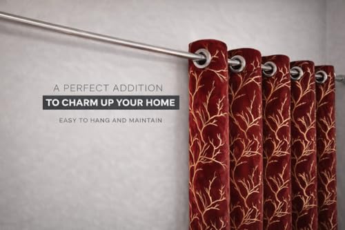 Image of Velvet 6 Feet Blackout Curtain Panels, 70% Light-Blocking Heavy Thermal Insulated Drapes Set of 1 (182 * 121cm, Maroon)