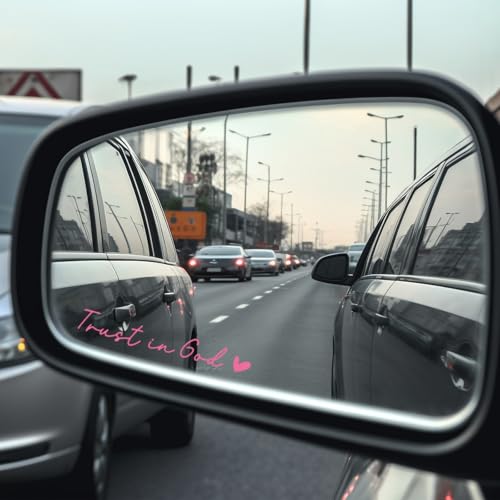 Image of 8Pcs Trust in God Rearview Mirror Sticker, Rear View Mirror Decal for Cars