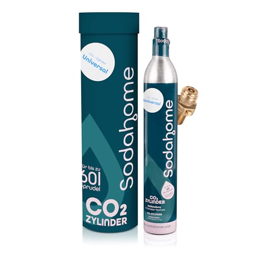 Sodahome Universaler CO2 Zylinder für 60L Sprudelwasser - Kompatibel mit allen Wassersprudlern mit Schraubgewinde - Kohlensäure Zylinder zum Einschrauben für Wassersprudler - abgefüllt in Deutschland Sodahome Universaler CO2 Zylinder für 60L Sprudelwasser - Kompatibel mit allen Wassersprudlern mit Schraubgewinde - Kohlensäure Zylinder zum Einschrauben für Wassersprudler - abgefüllt in Deutschland